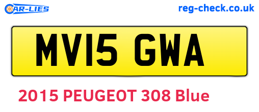 MV15GWA are the vehicle registration plates.