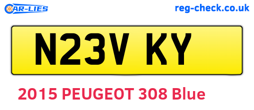 N23VKY are the vehicle registration plates.