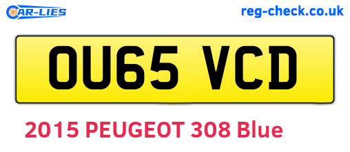 OU65VCD are the vehicle registration plates.