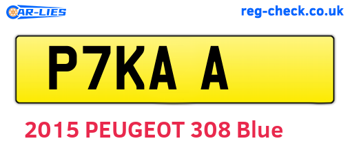 P7KAA are the vehicle registration plates.