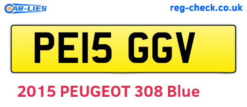 PE15GGV are the vehicle registration plates.