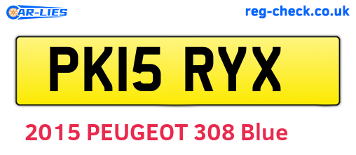 PK15RYX are the vehicle registration plates.