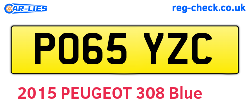 PO65YZC are the vehicle registration plates.