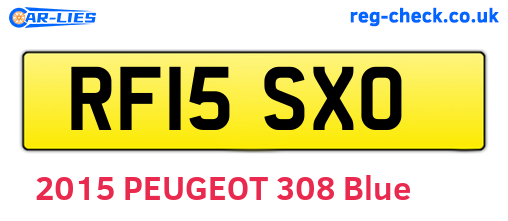 RF15SXO are the vehicle registration plates.