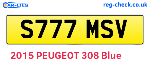S777MSV are the vehicle registration plates.