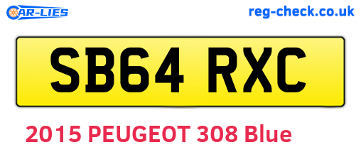 SB64RXC are the vehicle registration plates.