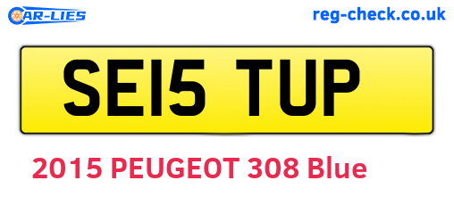 SE15TUP are the vehicle registration plates.