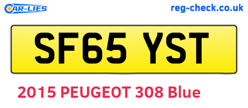 SF65YST are the vehicle registration plates.