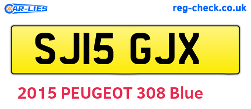 SJ15GJX are the vehicle registration plates.