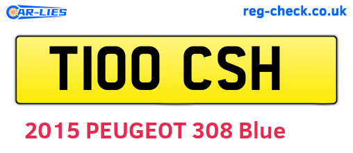 T100CSH are the vehicle registration plates.