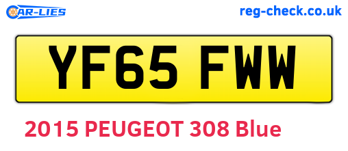 YF65FWW are the vehicle registration plates.