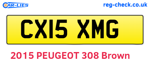 CX15XMG are the vehicle registration plates.