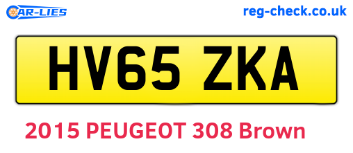 HV65ZKA are the vehicle registration plates.
