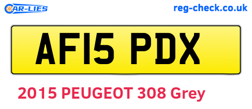 AF15PDX are the vehicle registration plates.