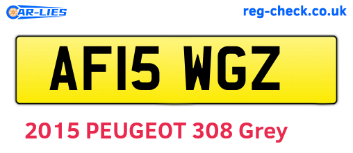 AF15WGZ are the vehicle registration plates.