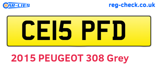 CE15PFD are the vehicle registration plates.