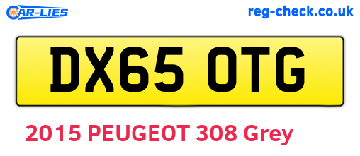 DX65OTG are the vehicle registration plates.
