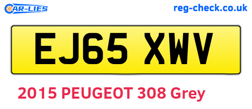 EJ65XWV are the vehicle registration plates.