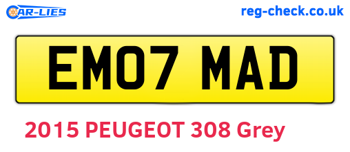 EM07MAD are the vehicle registration plates.