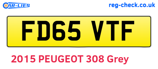 FD65VTF are the vehicle registration plates.