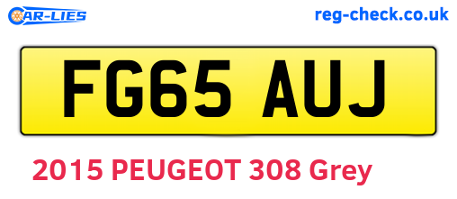 FG65AUJ are the vehicle registration plates.