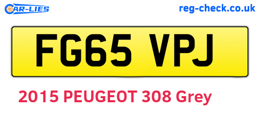 FG65VPJ are the vehicle registration plates.