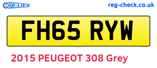 FH65RYW are the vehicle registration plates.