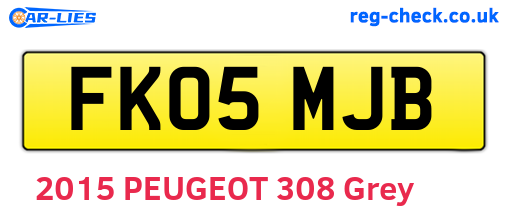FK05MJB are the vehicle registration plates.