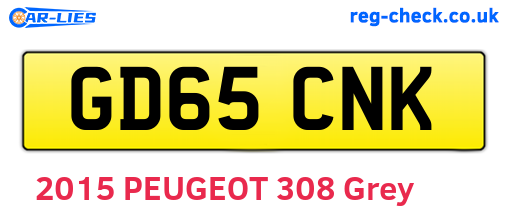 GD65CNK are the vehicle registration plates.