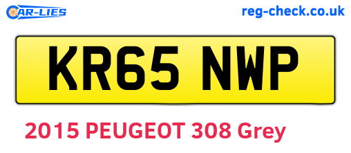 KR65NWP are the vehicle registration plates.