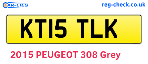 KT15TLK are the vehicle registration plates.
