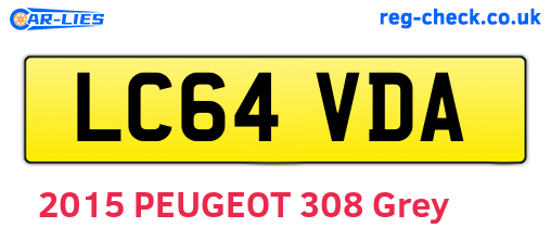 LC64VDA are the vehicle registration plates.