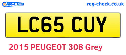 LC65CUY are the vehicle registration plates.