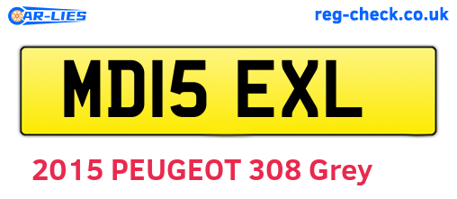 MD15EXL are the vehicle registration plates.