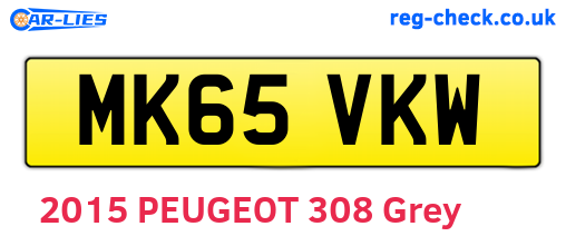 MK65VKW are the vehicle registration plates.