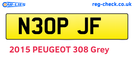 N30PJF are the vehicle registration plates.