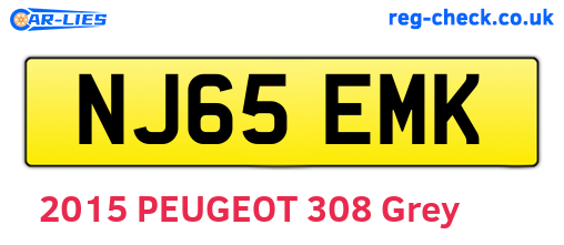 NJ65EMK are the vehicle registration plates.