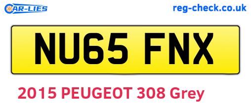 NU65FNX are the vehicle registration plates.
