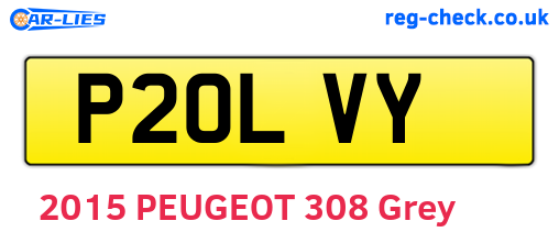 P20LVY are the vehicle registration plates.