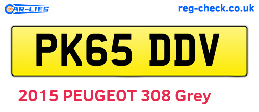 PK65DDV are the vehicle registration plates.