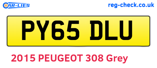 PY65DLU are the vehicle registration plates.