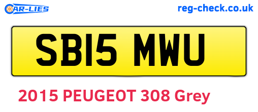 SB15MWU are the vehicle registration plates.