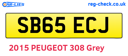 SB65ECJ are the vehicle registration plates.
