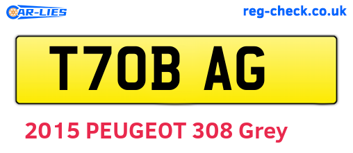 T70BAG are the vehicle registration plates.