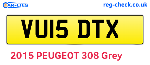 VU15DTX are the vehicle registration plates.