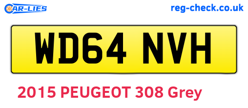 WD64NVH are the vehicle registration plates.