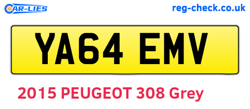 YA64EMV are the vehicle registration plates.