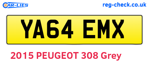 YA64EMX are the vehicle registration plates.