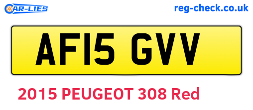 AF15GVV are the vehicle registration plates.