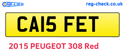 CA15FET are the vehicle registration plates.